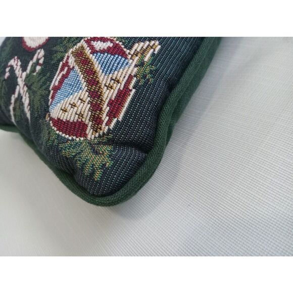 Vintage Dark Green Retangular Seasons Greeting Decorative Christmas Throw Pillow - Picture 10 of 12